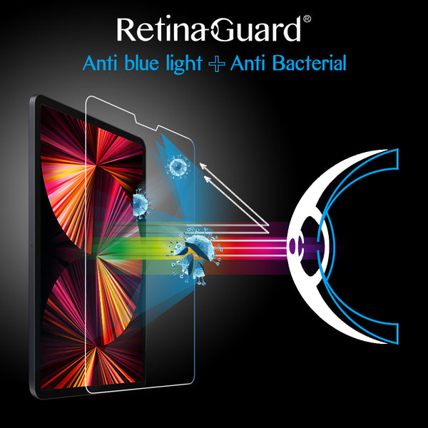 RetinaGuard 視網盾 2022 iPad Pro 12.9" (共用2021/2020/2018) 抗菌防藍光鋼化玻璃保護貼