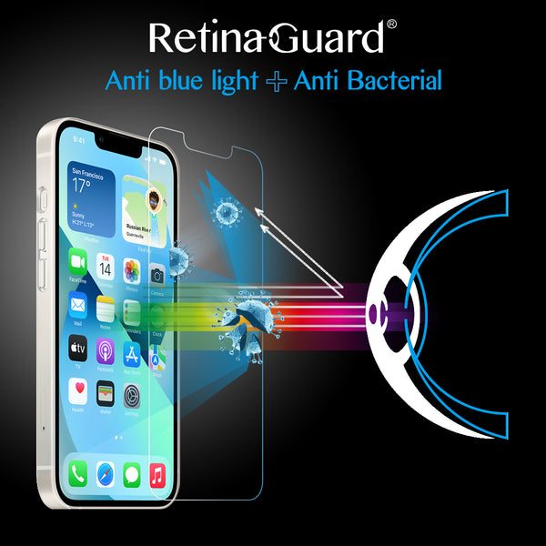 RetinaGuard 視網盾 iPhone 14 / 13 / 13 Pro (6.1") 抗菌防藍光鋼化玻璃保護貼