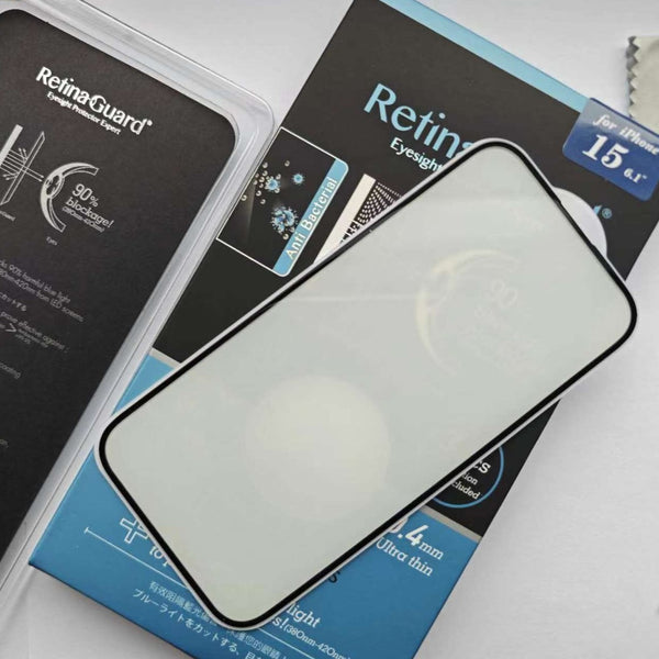 RetinaGuard 視網盾 iPhone 15 全系列 抗菌防藍光鋼化玻璃保護貼